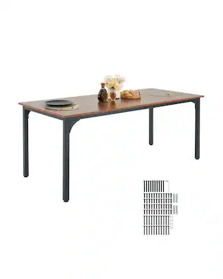 VEVOR - Rectangle Dining Table, 71 inch Length Large Wood Tables for 6-8 Person, Farmhouse Dinner Furniture