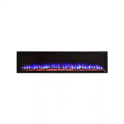 Touchstone Home Products - 84 in. Wall Mounted Recessed Sideline Elite Smart Electric Fireplace 1500W