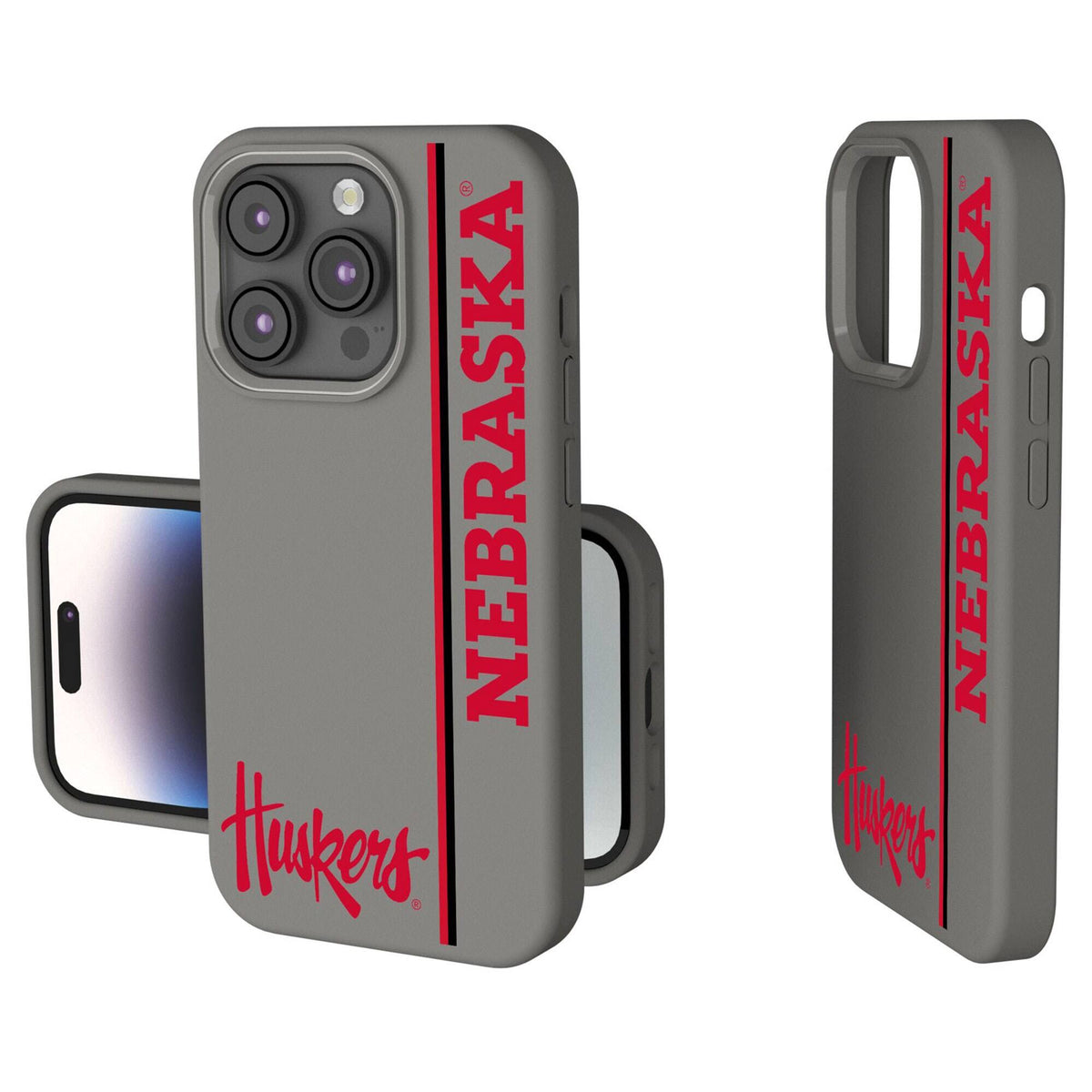 Keyscaper - NCAA - Nebraska Huskers iPhone Soft Touch Case - 15 Plus - Gray