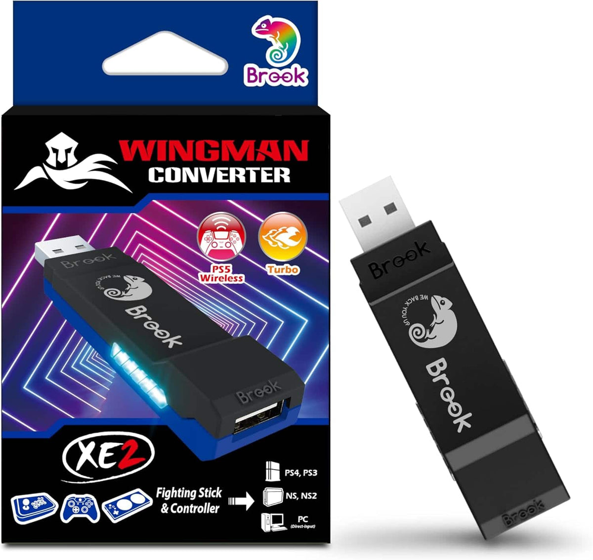 Brook - Wingman XE2 Wireless Controller Adapter for PlayStation, Nintendo Switch and PC