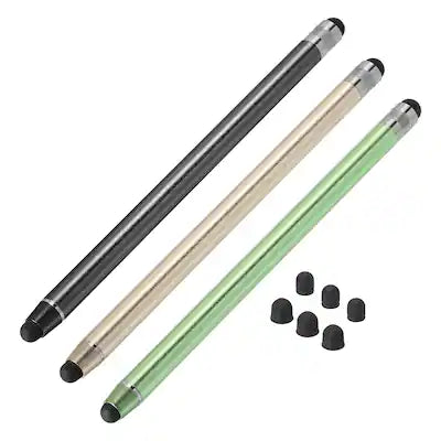 Unique Bargains - 3pcs Stylus Pen with 6 Extra Tips, Dual Rubber Tips for Precision Writing on iPad/Tablet/Phone Touch Screens
