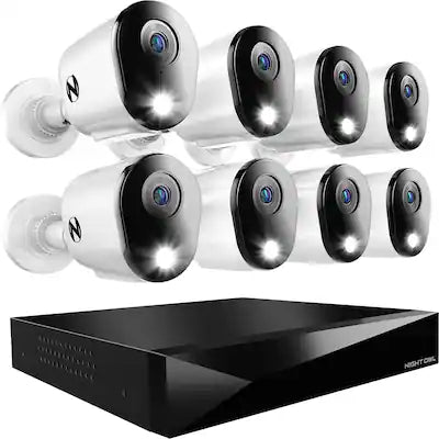 Night Owl - 8 Channel 2K (4MP) DVR with 8 (4MP) Cameras and 2TB Storage, Expandable up to 4 Additional Wi-Fi Cameras