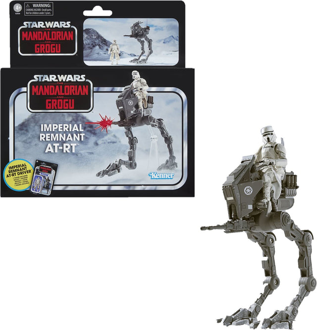 A WARNING: CHOKING HAZARD - Small parts. Not for children under 3 years.

STAR WARS
THE MANDALORIAN AND GROGU

IMPERIAL REMNANT AT-RT

IMPERIAL REMNANT AT-RT DRIVER

Kenner