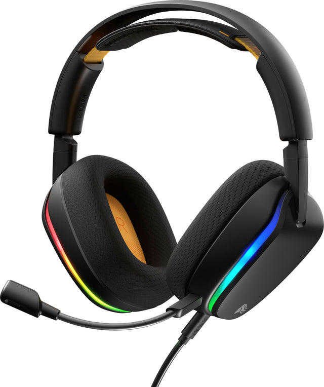 Front. Glorious - GHS Eternal RGB Over-Ear Wired Gaming Headset for PC, PS5, PS4, Switch and Mobile - Black.