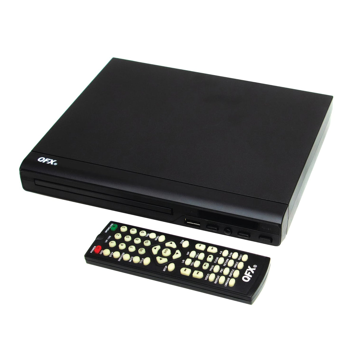 QFX - 480p DVD/CD Multimedia Player for TV USB, CD MP3 Conversion, Remote VP-109 - Black