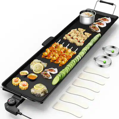 Costway - Electric Teppanyaki Table Top Grill Griddle BBQ Barbecue Nonstick Camping