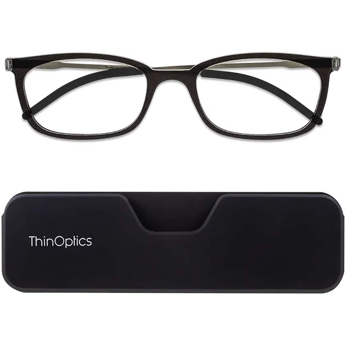 ThinOptics - Connect Reading Glasses with Full Frame Pod - +1.00 - Black