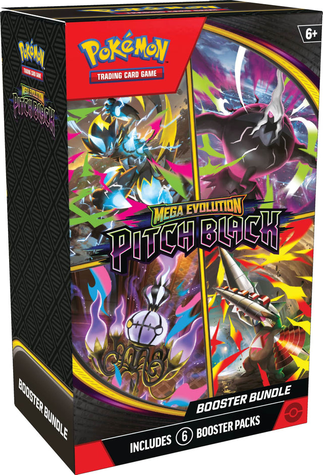 1k Pokémon T 7602NG RC Card Game - Trading Card Game - Mega Evolution Pitch Black Booster Bundle. Includes 6 Booster Packs.