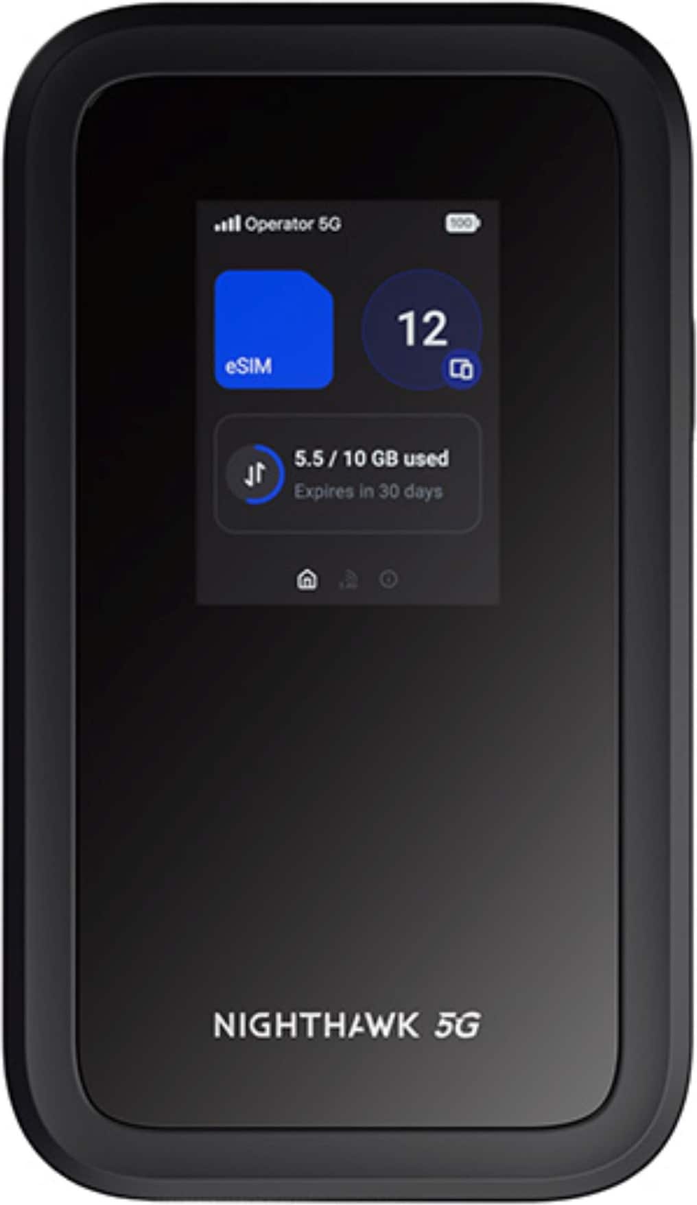 NETGEAR - Nighthawk M7 5G Mobile Hotspot with eSIM, WiFi 7, Up to 3.6 Gbps, Unlocked, 140 Countries, 32 Devices - Black