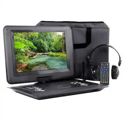 Trexonic - 14.1 Inch Portable TV+DVD Player with Swivel TFT-LCD Screen and USB,SD,AV,HDMI Inputs