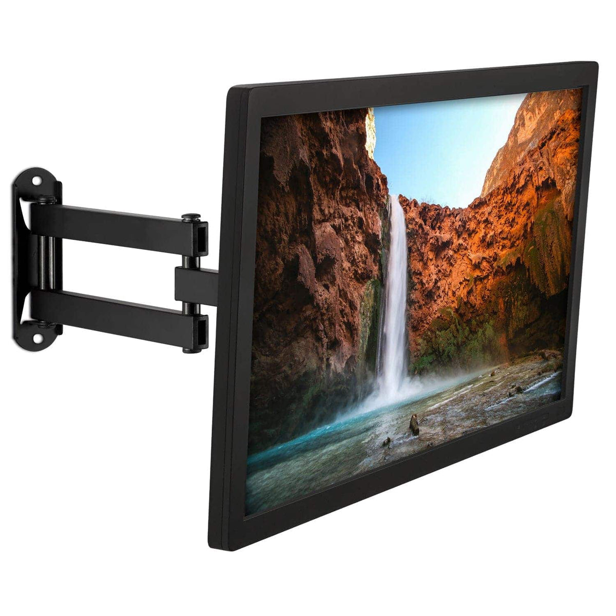 Mount-It! - Articulating TV Wall Mount for 19–43" Screens, Full Motion, VESA 200x200, 55lb Capacity - Black