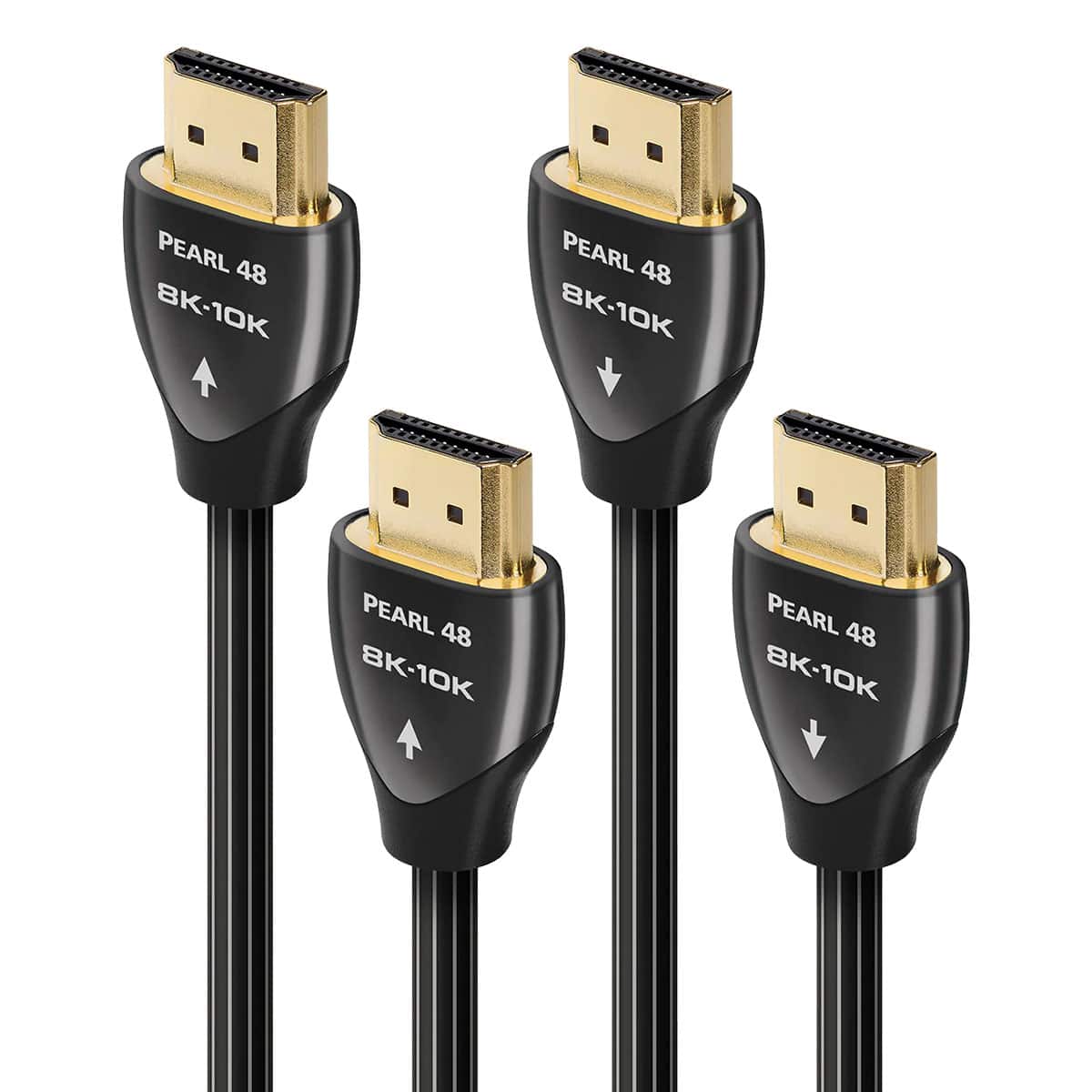 AudioQuest - Pearl 48 8K-10K 48Gbps Ultra High Speed HDMI Cable - 2.46 ft. (.75m) - Pair - Charcoal