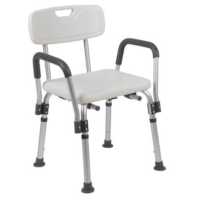 Emma + Oliver - 300 Lb. Capacity Adjustable Bath & Shower Chair with Depth Adjustable Back