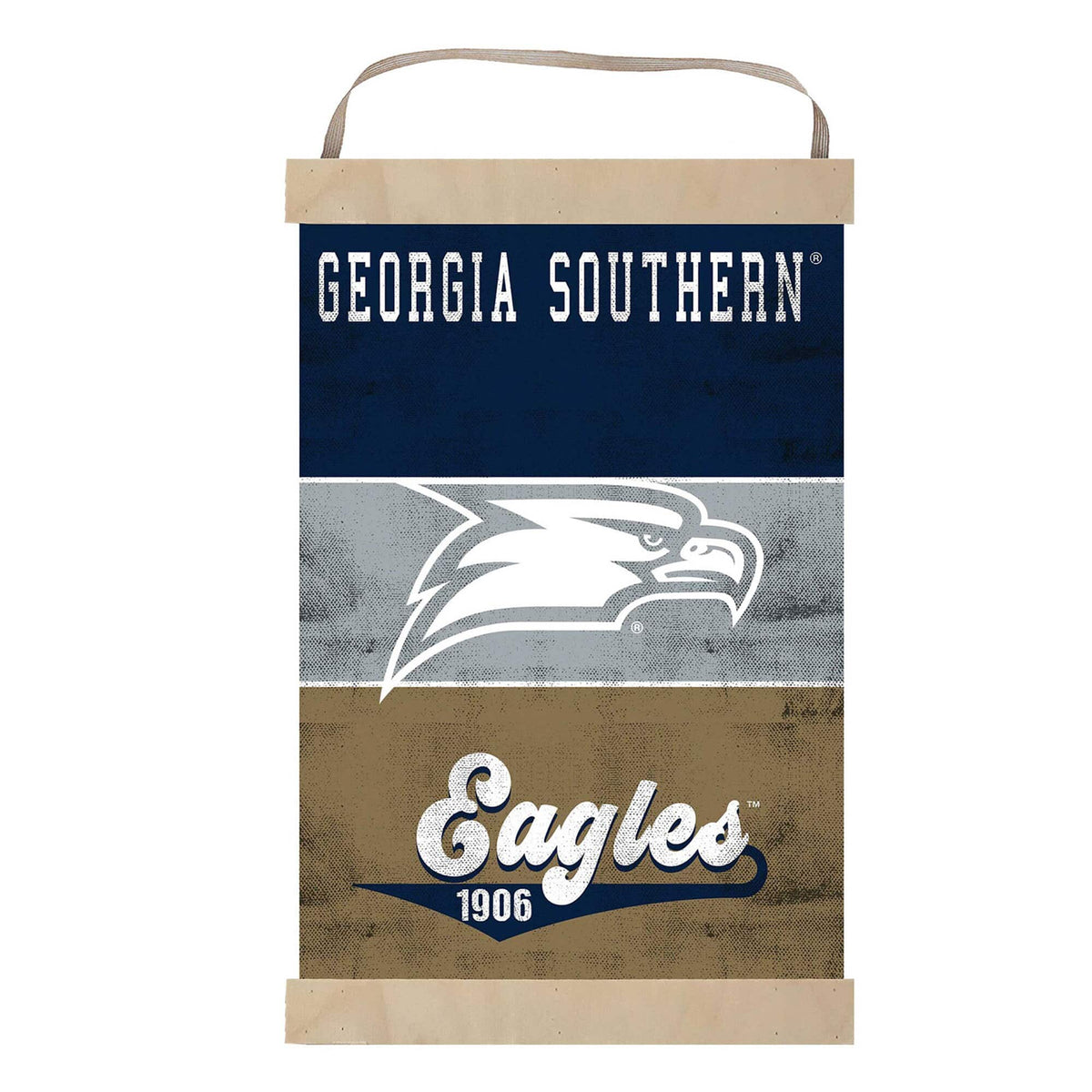 Jardine - Georgia Southern Eagles Reversible Retro Logo Banner Sign - Navy