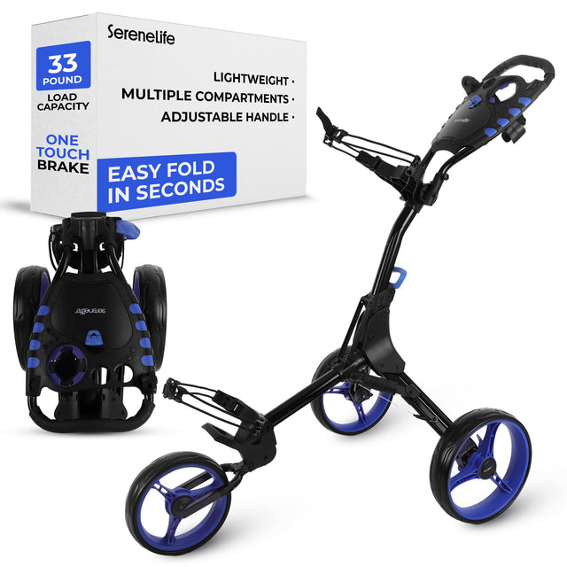 Serenelife 33 POUND LIGHTWEIGHT LOAD MULTIPLE COMPARTMENTS ADJUSTABLE HANDLE ONE TOUCH BRAKE EASY FOLD IN SECONDS