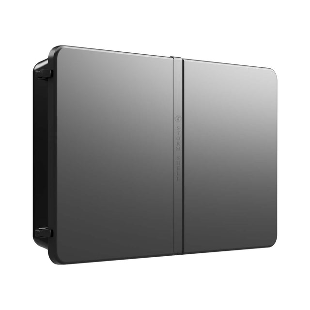 Front. Storm Shell - Deluxe Weatherproof 55”  Outdoor TV Enclosure with Full Motion TV Mount Included - Black.