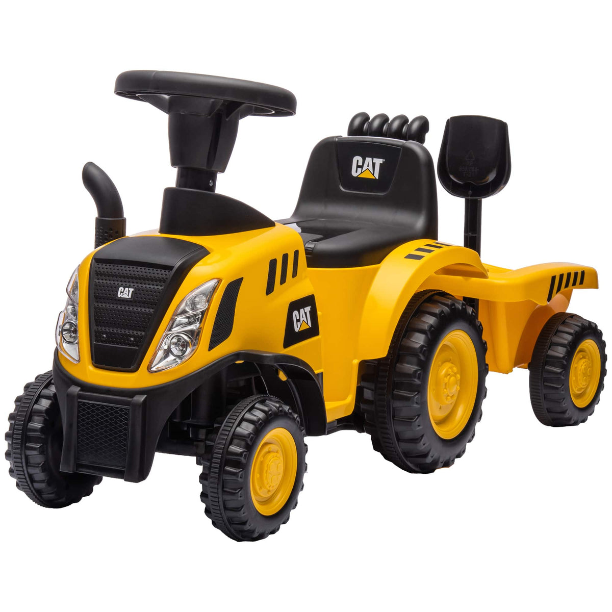 Qaba - Licensed Ride-On Construction Toy with Shovel & Trailer