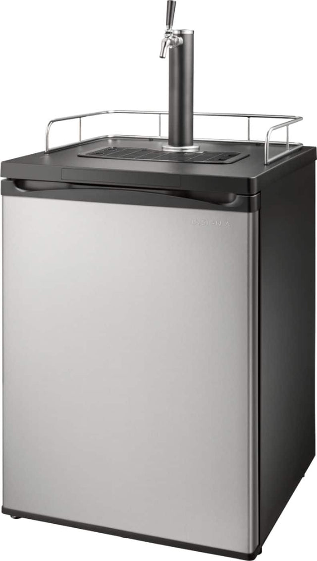 Angle. Insignia™ - 5.6 Cu. Ft. 1-Tap Beverage Cooler Kegerator - Stainless Steel.