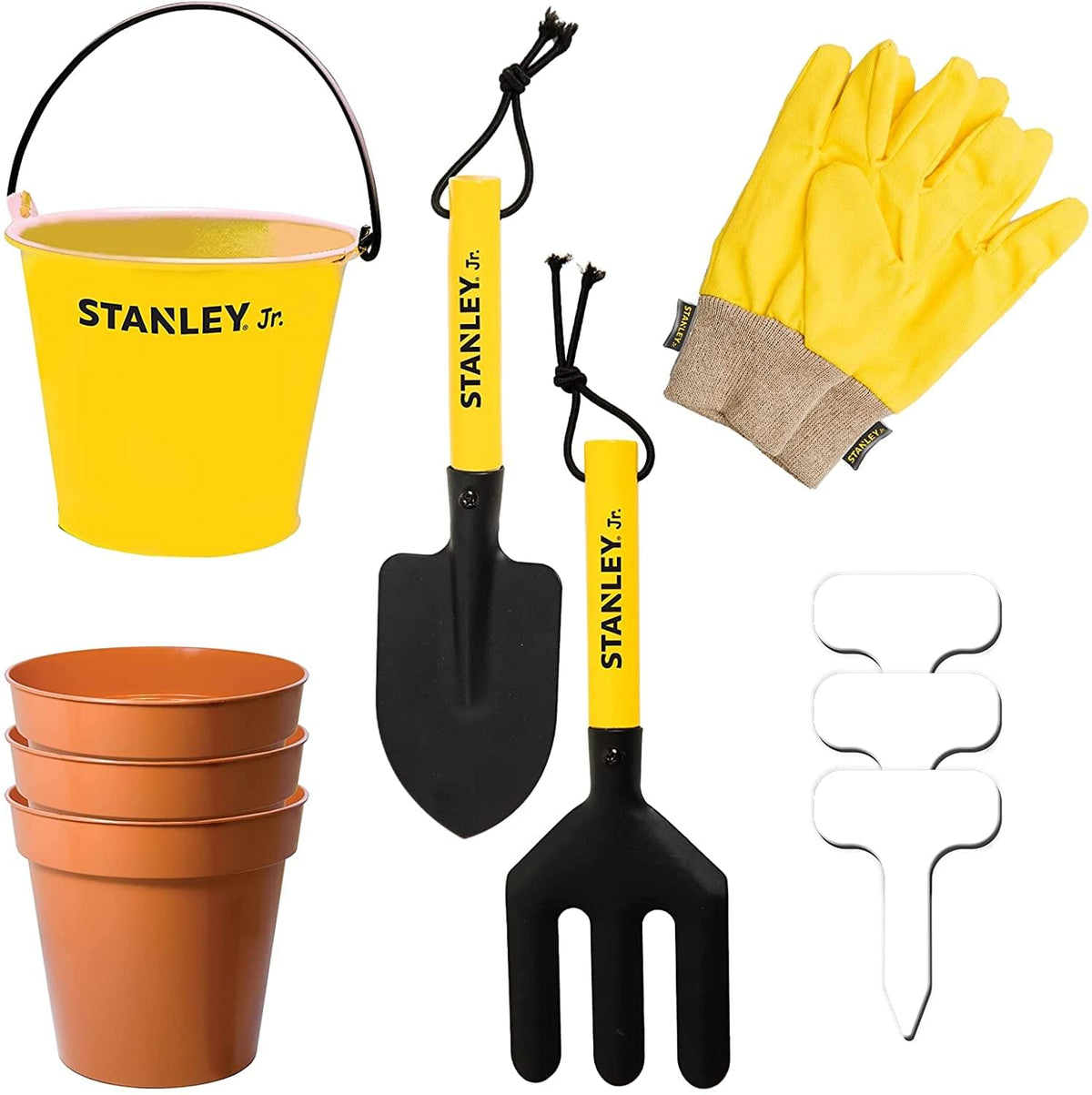 Red Tool Box - Stanley Jr. 10 Piece Garden Tool Set - Yellow