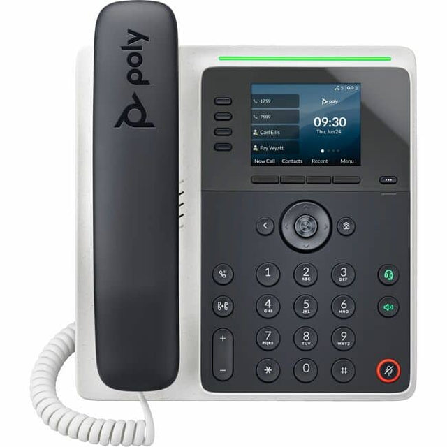 poly 1759 7689 Carl Ellis Fay Wyatt 5 poly 09:30 Thu Jun 24 New Call Contacts Recent Menu < 1 2 ABC 3 DEF 4 GHI 5 JKL 6 MNO 7 PQRS 8 TUV 9 WXYZ * 0 #