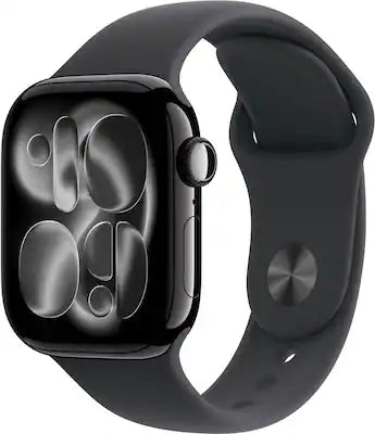 Apple - Watch Series 11 (GPS) 42mm Jet Black Aluminum Case with Black Sport Band - S/M