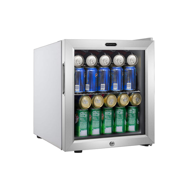 Front. Whynter - 62-Can Beverage Refrigerator With Lock - Silver.