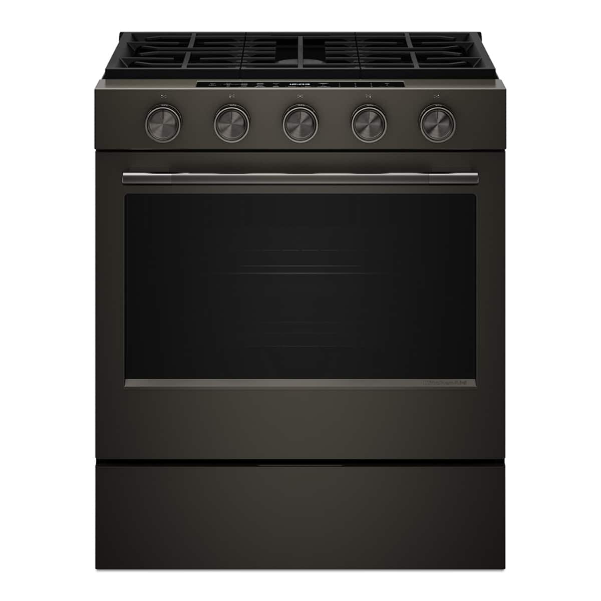 KitchenAid - 30 in. Wide 5 burners 5.0 cu. ft. Slide-In Gas Range with Convection Cooking Modes and 2-in-1 Burner - Black Ore