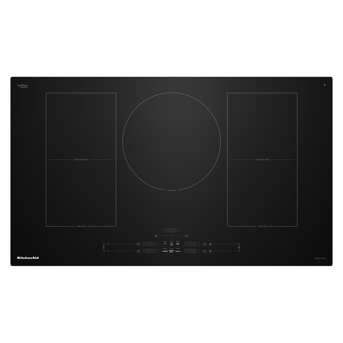 KitchenAid - 36 inch Wide 5 element Electric Induction Cooktop withTemp Cook Induction Technology - Black