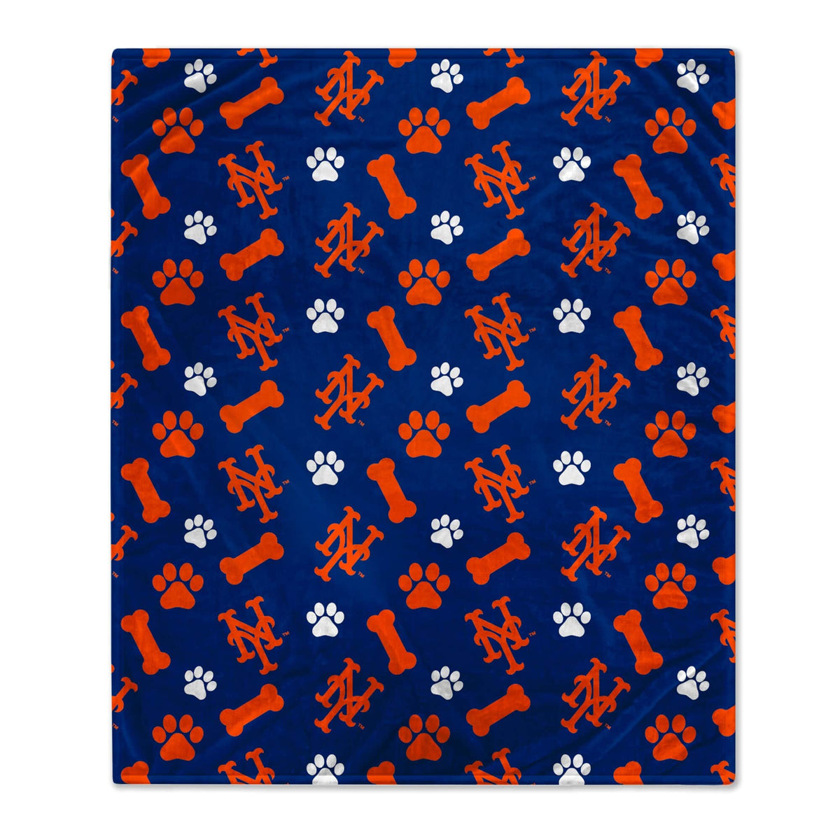 Pegasus - 40" x 50" Lightweight Bones Flannel Fleece Pet Blanket - Blue