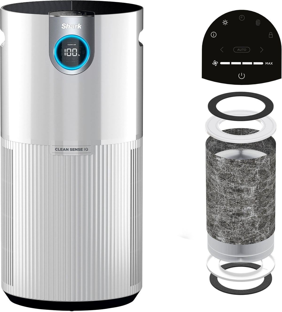 Shark - Refurbished Air Purifier MAX with Anti-Allergen Nanoseal and HEPA Air Filter Technology - White