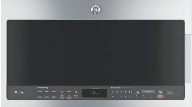 Front. GE Profile - 2.1 Cu. Ft. Over-the-Range Microwave with Sensor Cooking - Stainless Steel.
