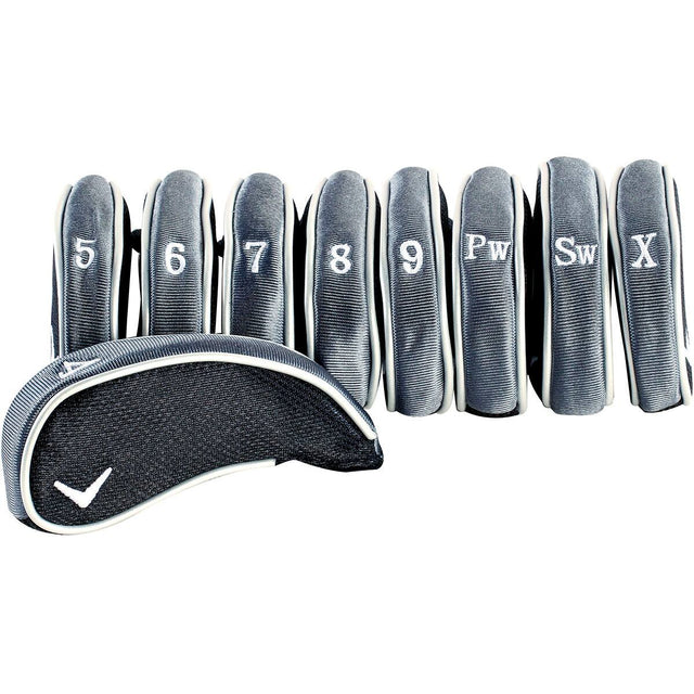 Front. Callaway - Callaway Golf Premium Iron Headcovers - Gray - Gray.