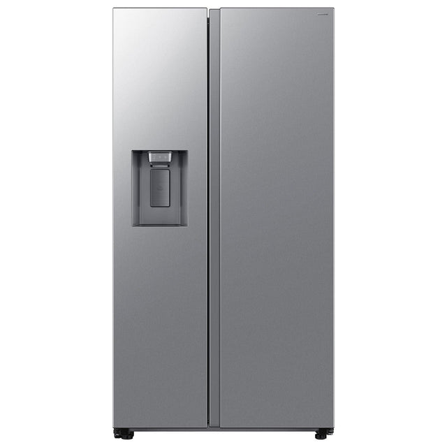 Front. Samsung - 36 in. Wide Bespoke AI 27 cu. ft. Side-by-Side Refrigerator with Sphere Ice and External Water & Ice Dispenser - Stainless Steel.