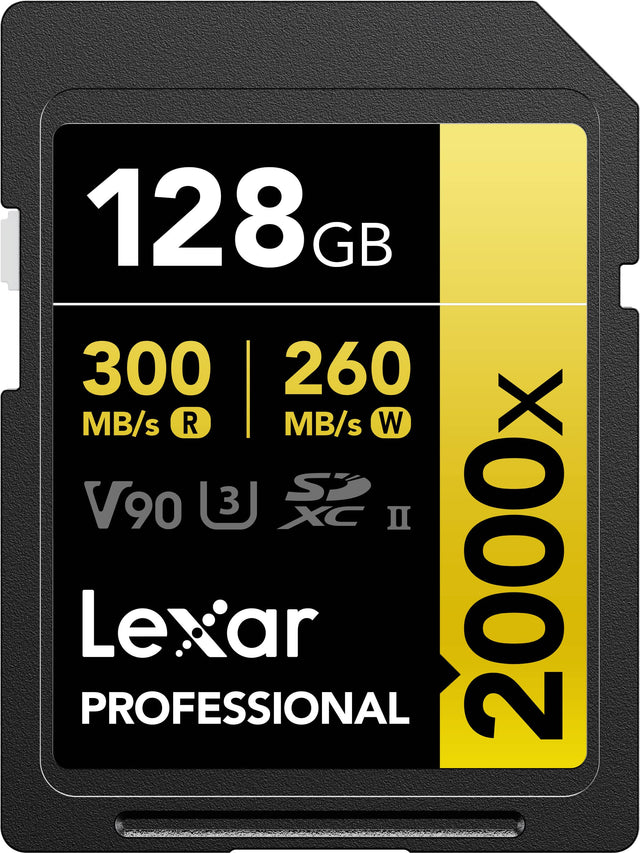 128 GB 300 MB/s R 260 MB/s W V90 U3 S2 II 2000x Lexar PROFESSIONAL