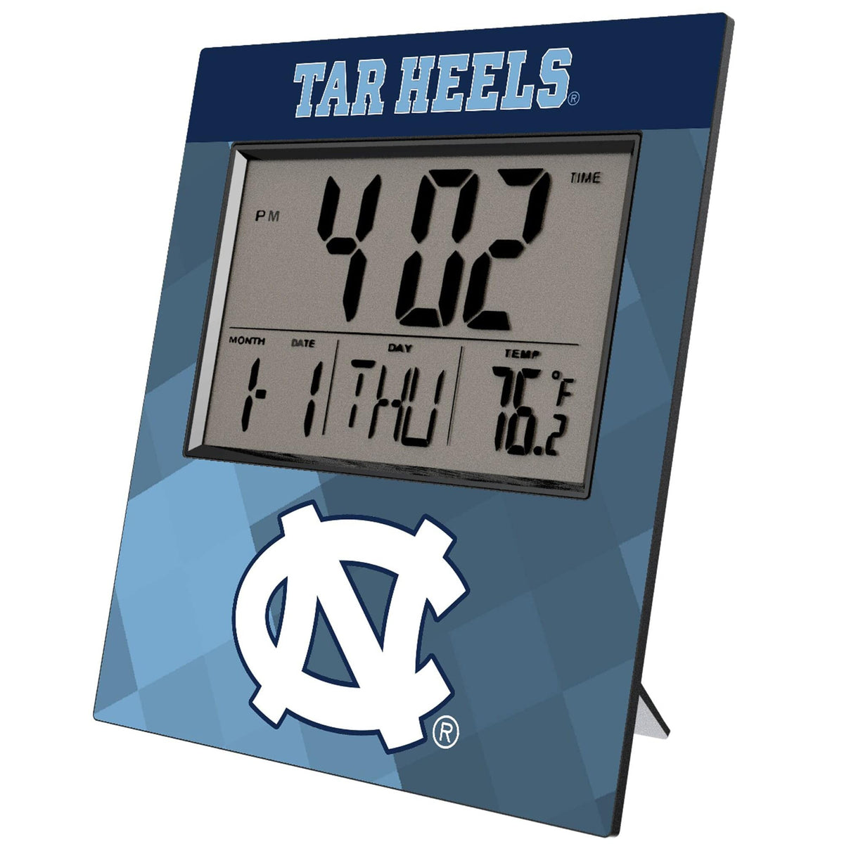 Keyscaper - North Carolina Tar Heels Color Block Digital Desk Clock - Multicolor