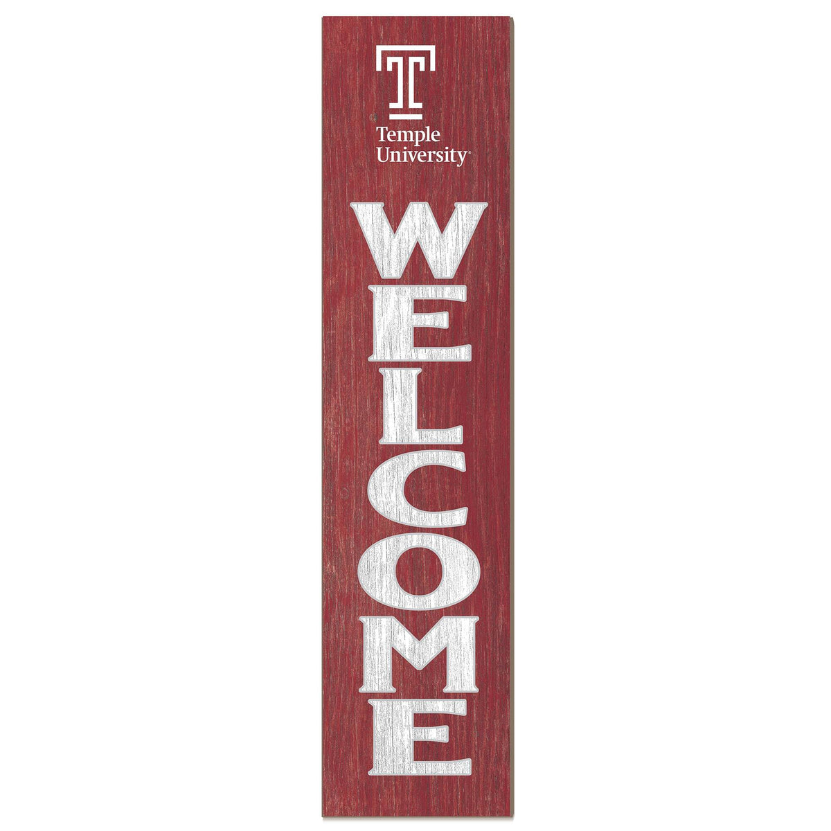 Jardine - Temple Owls 12" x 48" Welcome Outdoor Leaner - Red