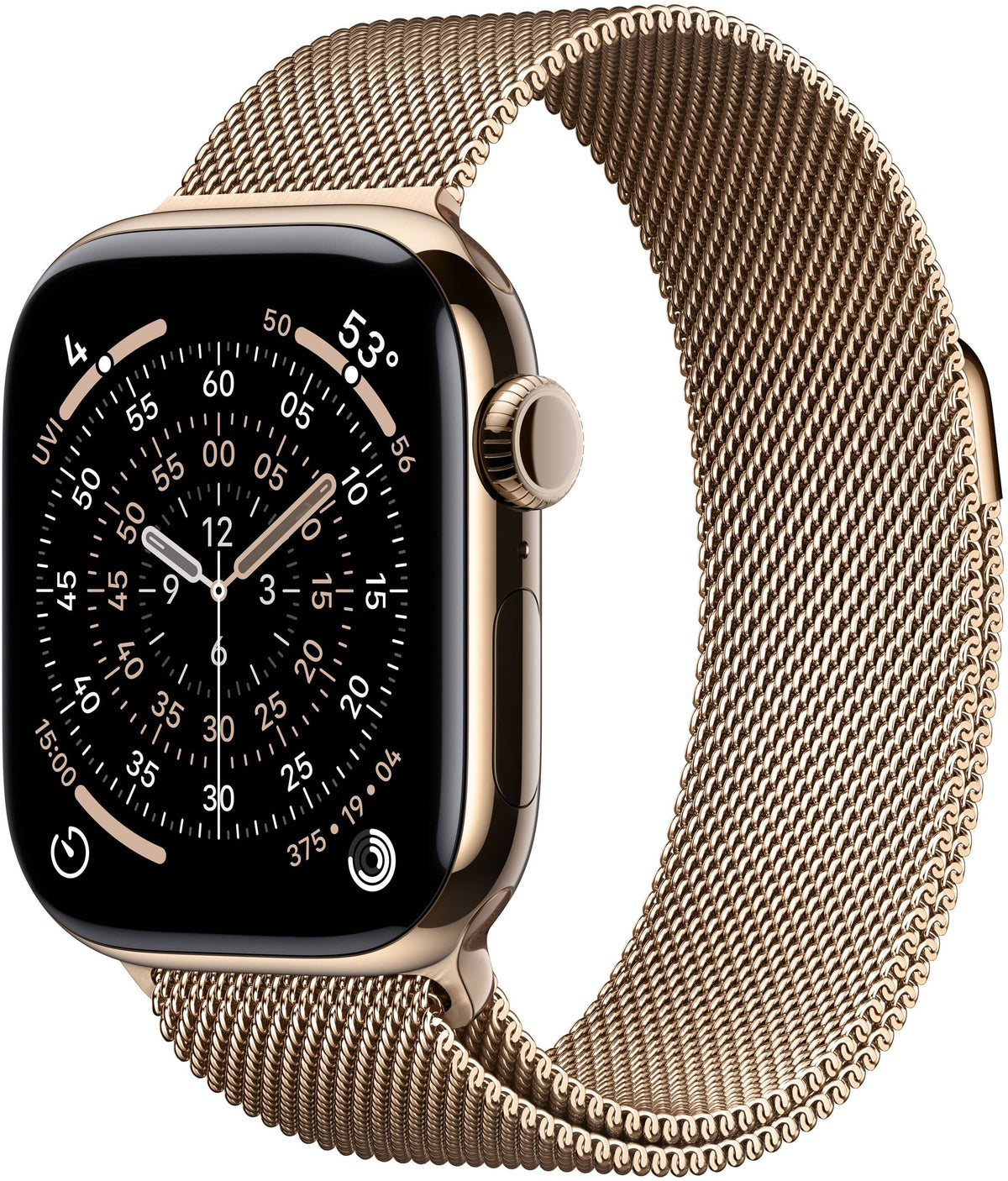 Apple Watch Series 11 (GPS+Cellular) 42mm Titanium Case with Gold Milanese Loop - Gold (AT&T) - (2025)