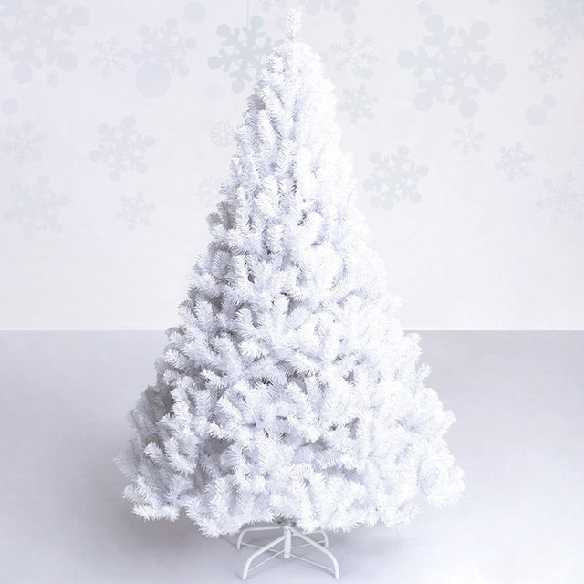 Front. Costway - 6Ft Artificial PVC Christmas Tree Stand Indoor Outdoor White - White.