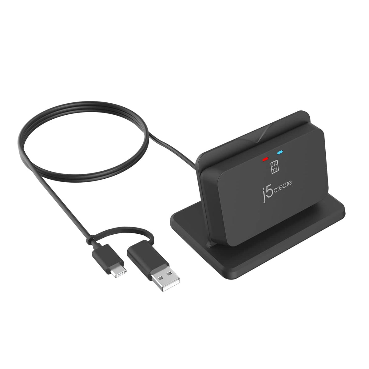 j5create - USB Smart Card / CAC Reader Stand - Black