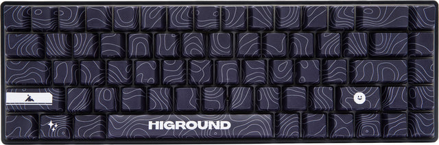 Front. Higround - Basecamp 65+ 65% Wired Mechanical Lubed TTC Milky Switch Gaming Keyboard with RGB Backlighting - BlackIce.