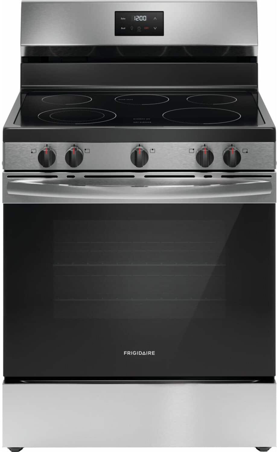 Frigidaire - 30 in. Wide 5 elements 5.3 Cu ft. Freestanding Electric Range with Quick Boil Element - Stainless Steel