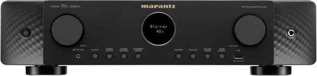 CINEMA 70s SERIES 2  
marantz  
AV Surround Receiver  
Blu-ray 40.0  
INPUT  
SETUP  
MIC  
M-DAX  
ZONE2 ON/OFF  
ZONE2 SOURCE  
INTERNET RADIO  
DIMMER  
STATUS  
SOUND MODE  
VOLUME  
PURE DIRECT  
SV/TA  
AF