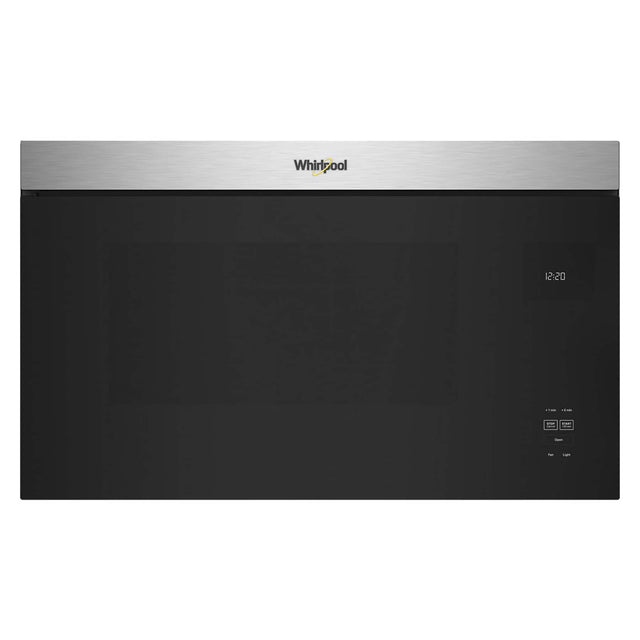 Front. Whirlpool - 1.1 Cu. Ft. Over-the-Range Microwave with Flush Built-in Design - Stainless Steel.