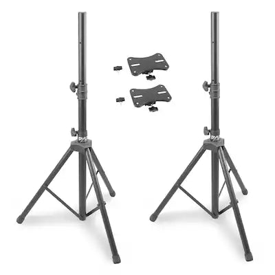Pyle - 2-Pack Universal Speaker Stand, Adjustable Height 36”-58”, Locking Safety Pin, Rubber Capped Feet - PSTND1X2