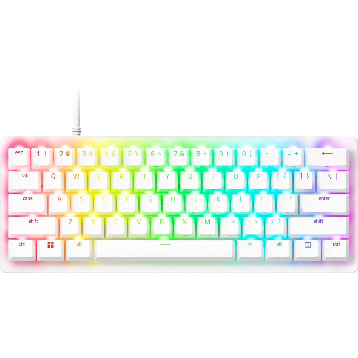 Razer - Huntsman V3 Pro Mini 60% Wired Analog Optical Linear Switch Gaming Keyboard with Snap Tap - White