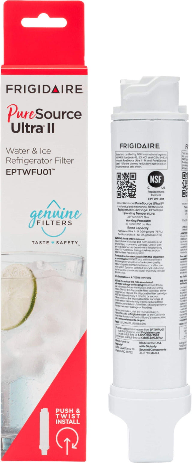 Front. Frigidaire - PureSource Ultra II Water Filter for Select Frigidaire Refrigerators - White.