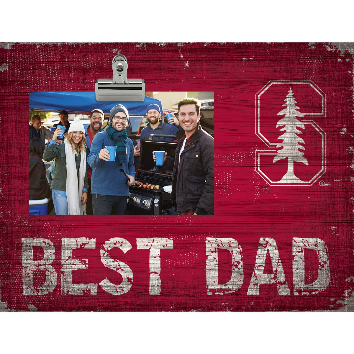 Fan Creations - Stanford Cardinal 8'' x 10.5'' Best Dad Clip Frame - Multicolor