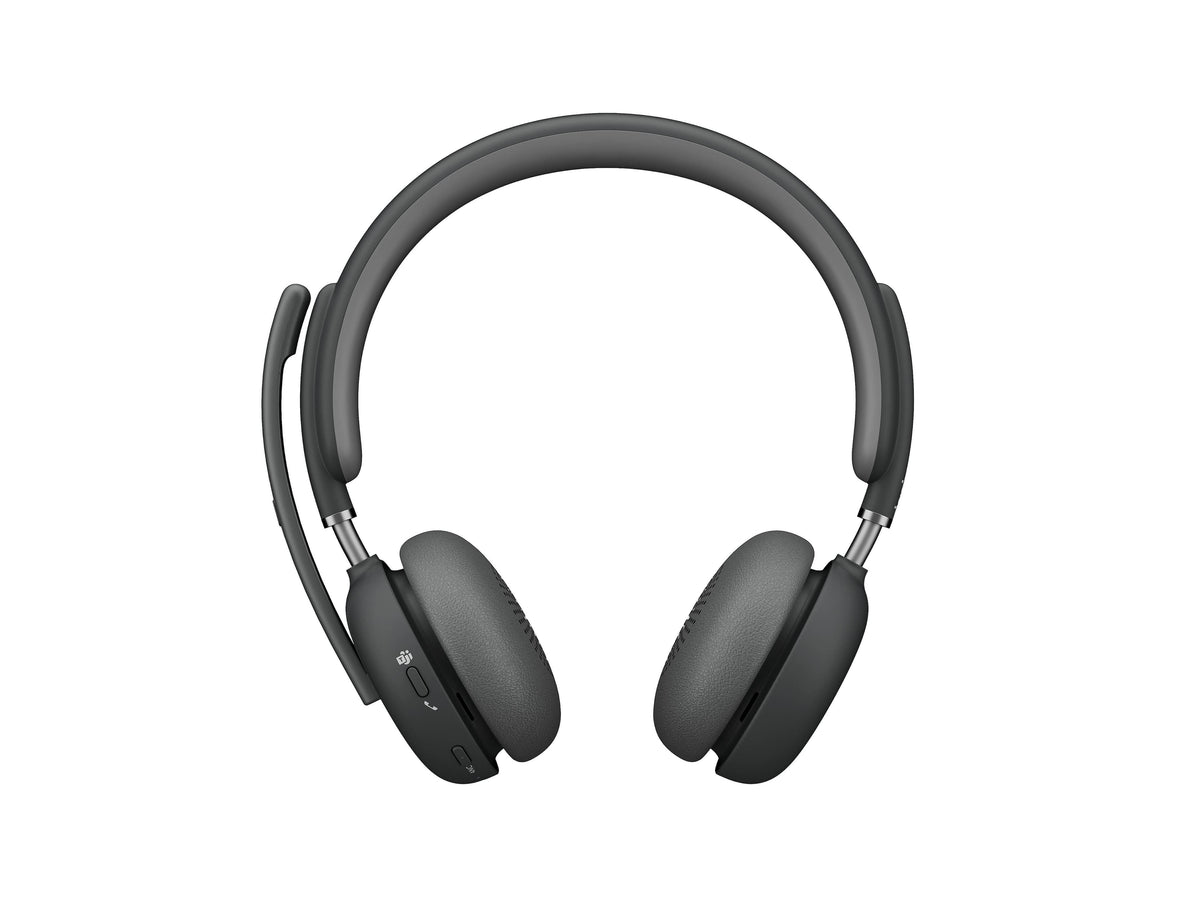 Logitech - Zone Wireless Bluetooth Over-the-Ear 2 Headset Teams Version with Receiver - Graphite