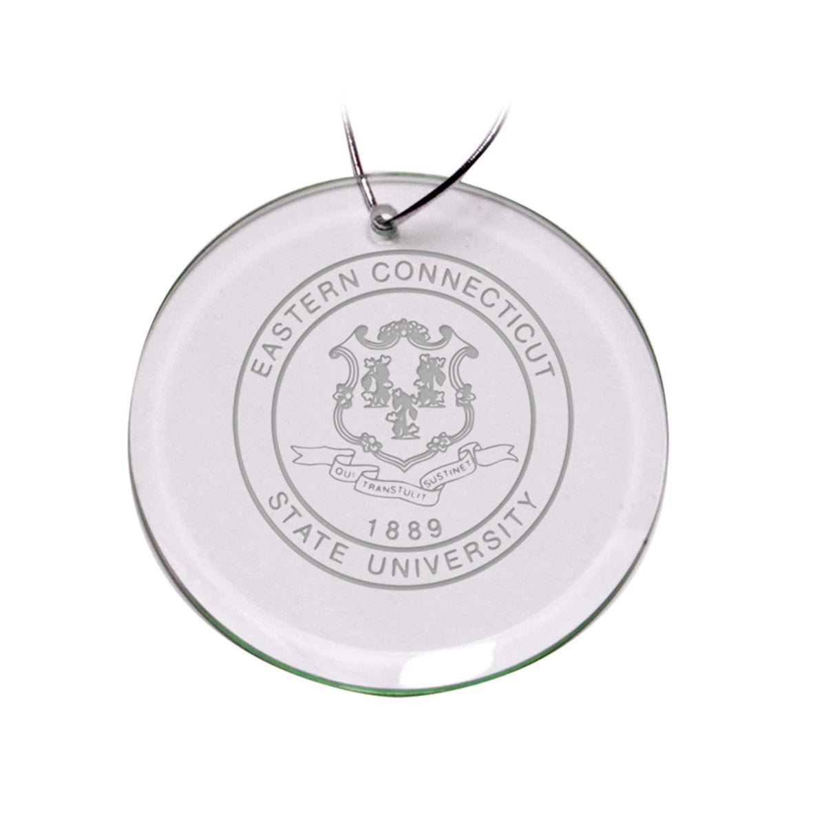 Jardine - Eastern Connecticut State Warriors Team Logo 3'' Round Glass Ornament - Multicolor
