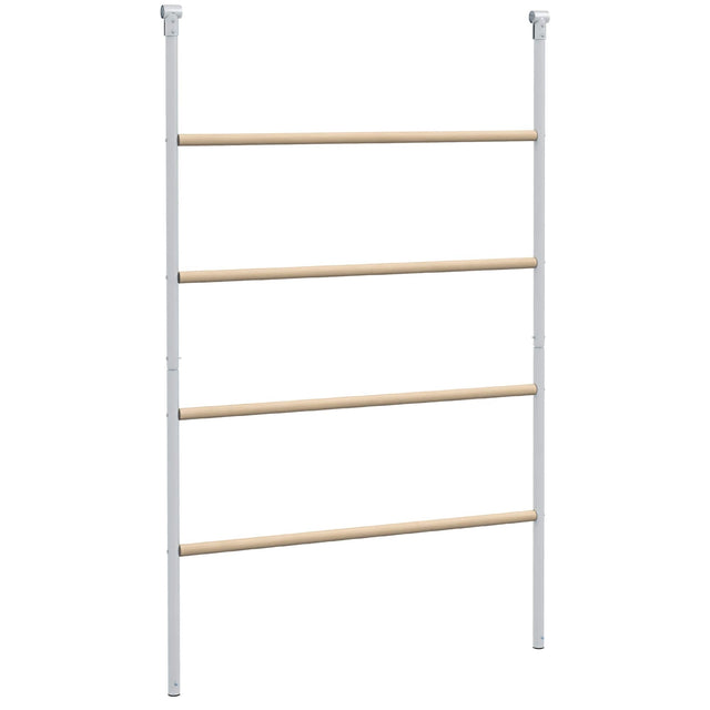 Front. Pawhut - Chicken Perch for Coop, Wooden and Galvanized Steel Jungle Gym Roosting Bar Ladder for Backyard Poultry - Natural Wood.